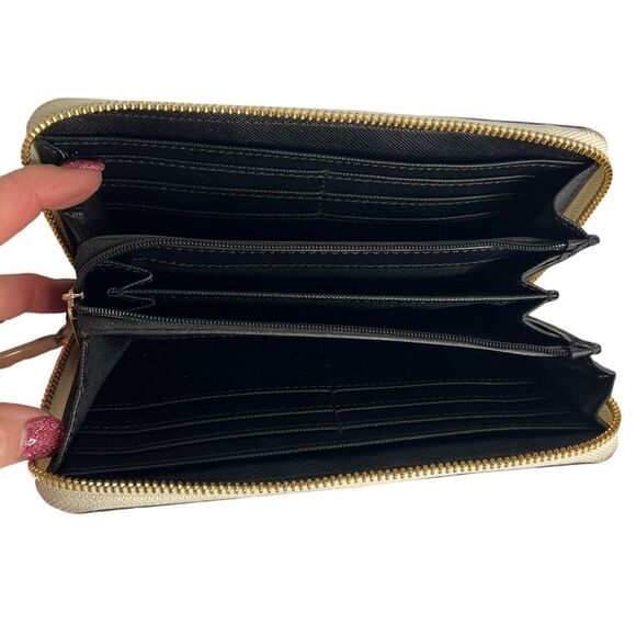 Rebecca Minkoff Ava Zip Wallet Snake Print Studs w/Matching Cosmetic Bag - Picture 4 of 9